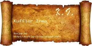 Kuffler Irma névjegykártya